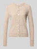 Christian Berg Woman Cardigan van wol met ronde hals Beige gemêleerd