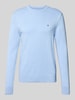 Tommy Hilfiger Regular Fit Strickpullover aus Baumwoll-Kaschmir-Mix Hellblau