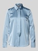 Christian Berg Woman Selection Regular fit overhemdblouse van satijn met platte kraag Rookblauw