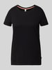 QS T-Shirt mit Label-Detail Modell 'Basic' Black