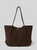 MANGO Tote Bag aus echtem Rindsleder Modell 'Bella' Dunkelbraun