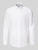 Jake*s Slim Fit Freizeithemd aus Leinen-Baumwoll-Mix Weiss