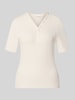 OPUS Slim Fit T-Shirt aus Viskose-Mix Modell 'Sanez' Offwhite