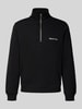 Jack & Jones Sweatshirt mit Troyer-Kragen und Label-Stitching Black