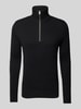 Jack & Jones Strickpullover mit Troyer-Kragen Modell 'PERFECT' Black