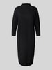 comma Knielanges Strickkleid mit Stehkragen und 3/4-Arm Black