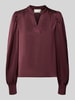 Neo Noir blouse met lange mouwen met stretch model 'Rosslyn' Bordeaux