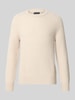 Marc O'Polo Sweter o kroju regular fit z mieszanki żywej wełny Beżowy