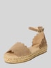 Espadrij Sandalen van leer met doornsluiting, model 'LYON' Beige