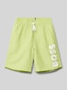 Boss Badehose mit Label-Print Hellgruen