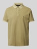 Tommy Hilfiger Regular fit poloshirt met logostitching Olijfgroen