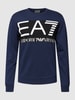EA7 Emporio Armani Sweatshirt aus Baumwolle mit Label-Detail Marineblau