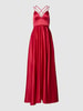 Jake*s Cocktail Abendkleid mit gelegten Falten Dunkelrot meliert