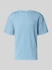 Les Deux T-Shirt mit Strukturmuster und Rundhalsausschnitt Hellblau
