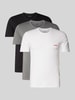 HUGO Regular Fit T-Shirt aus Viskose mit Label-Print im 3er-Pack Anthrazit