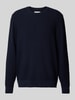 Armedangels Gebreide pullover met ribboorden, model 'GRAANMO' Marineblauw