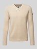 ECOALF Strickpullover mit V-Ausschnitt Modell 'BOJALF' Offwhite