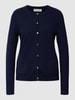 Christian Berg Woman Cardigan aus Kaschmir mit Eingrifftaschen Dunkelblau