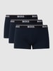 BOSS Boxershort met elastische band met logo in een set van 3 stuks Donkerblauw