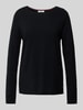 Fynch-Hatton Longsleeve aus Woll-Mix mit Label-Detail Black