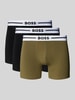 BOSS Boxershort met elastische band met logo in een set van 3 stuks Olijfgroen