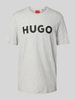 HUGO T-Shirt mit Label-Schriftzug Modell 'DULIVIO' Hellgrau