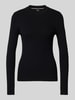 BOSS Pullover mit geripptem Rundhalsausschnitt Modell 'Feskiera' Black