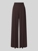 Rinascimento Wide Leg Stoffhose mit Reißverschlusstaschen Dunkelbraun