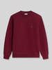 Tommy Hilfiger Regular Fit Sweatshirt aus reiner Baumwolle mit Logo-Stitching Bordeaux