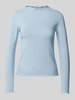 Pieces Regular Fit Langarmshirt mit Rüschen-Saum Modell 'NICCA' Hellblau