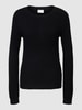 Vila Strickpullover mit Strukturmuster Modell 'Vidalo O-Neck' Black