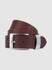 Pierre Cardin Leren riem met matte sluiting Middenbruin