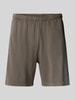 Mazine Regular Fit Sweatshorts mit Label-Detail Mittelbraun