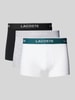 Lacoste Trunks aus Viskose mit Label-Bund im 3er-Pack Weiss