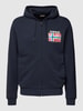 Napapijri Sweatjack met logoprint, model 'GUIRO' Marineblauw