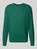 Christian Berg Men Strickpullover mit Logo-Stitching Dunkelgruen Melange