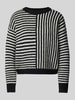 Vero Moda Regular Fit Strickpullover mit Streifenmuster Modell 'URANUS' Black