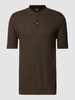 Cinque Slim fit poloshirt met structuurmotief, model 'Flavio' Olijfgroen