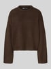 ONLY relaxed fit pullover met ronde hals model 'SIMONI' Chocoladebruin gemêleerd