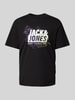 Jack & Jones T-shirt z nadrukiem z logo Czarny