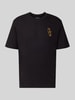 JACK & JONES Regular fit t-shirt van puur katoen model 'BREWY' Zwart