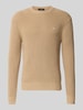 Replay Slim fit pullover van pure katoen in tricotlook Beige