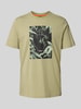 BOSS Orange Regular fit T-shirt van puur katoen, model 'ANIMALI' Lindegroen