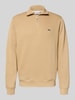 Lacoste Regular Fit Troyer aus reiner Baumwolle Beige