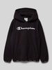 CHAMPION Hoodie mit Label-Stitching Black