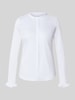 MOS MOSH Blouse met maokraag en mouwen met ruches model 'Mattie' Wit