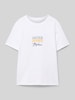 Jack & Jones T-Shirt mit Label-Print Modell 'CANGGU' Weiss
