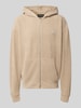 PEGADOR Oversized Fit Sweatjacke mit Label-Detail Modell 'Mezzano' Beige