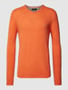 Fynch-Hatton Gebreide pullover met logostitching Oranje