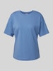 Jake*s Casual T-Shirt mit geripptem Rundhalsausschnitt Rauchblau